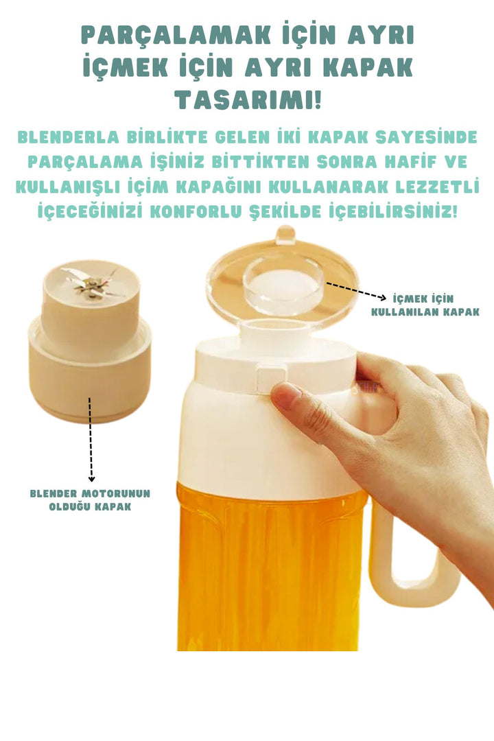 1000ml Type-C Şarjlı Taşınabilir Blender - Şehir Online Mağazacılık