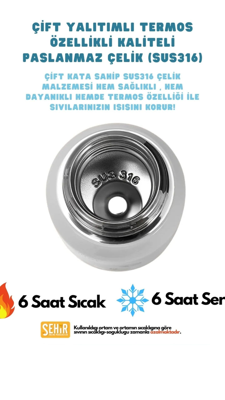 1260ml Fincan-Kapaklı  Paslanmaz Çelik Termos Kamp - Şehir Online Mağazacılık