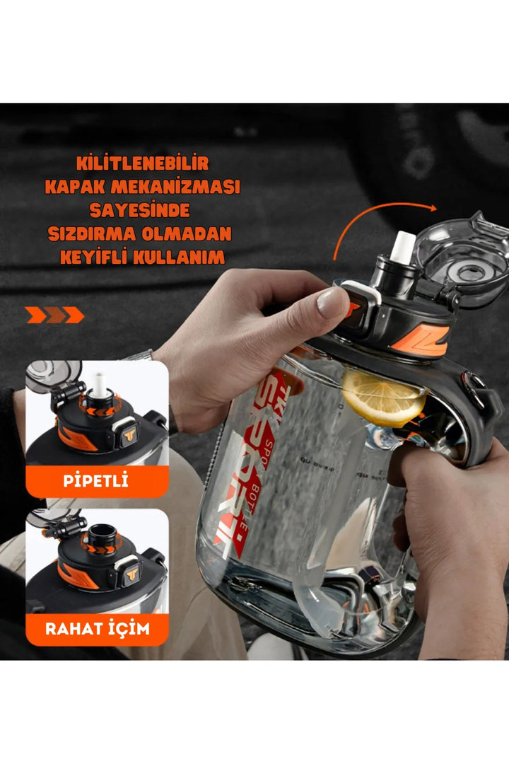 1600ml Taşıma Askılı Tritan Spor Matara - Şehir Online Mağazacılık