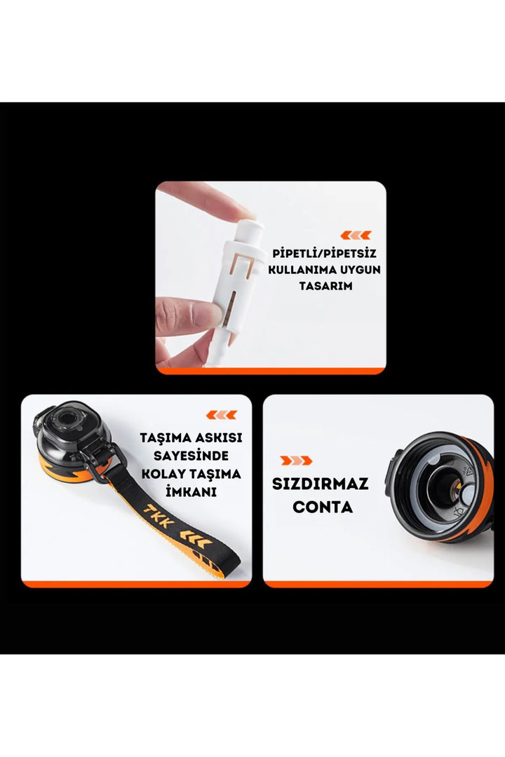 1600ml Taşıma Askılı Tritan Spor Matara - Şehir Online Mağazacılık