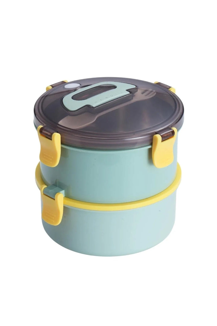 1600ml Yuvarlak Lunchbox Çift Katlı Yemek Kutusu - Şehir Online Mağazacılık