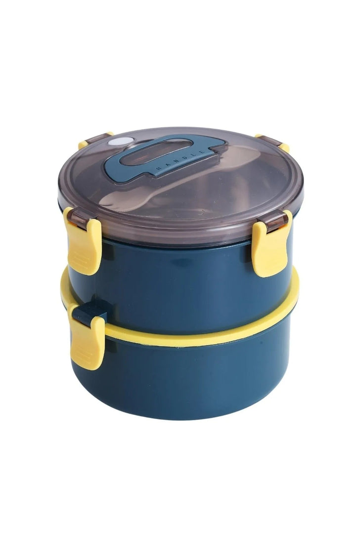 1600ml Yuvarlak Lunchbox Çift Katlı Yemek Kutusu - Şehir Online Mağazacılık