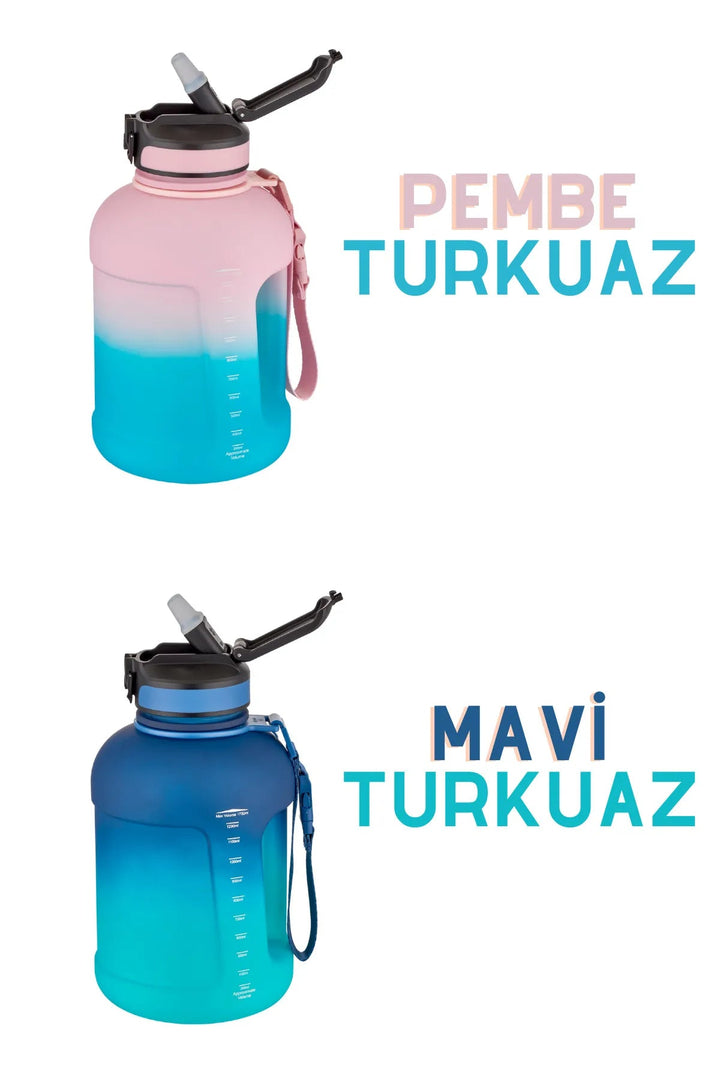 1700ml Çift Renk Kulplu Softtouch Matara - Şehir Online Mağazacılık