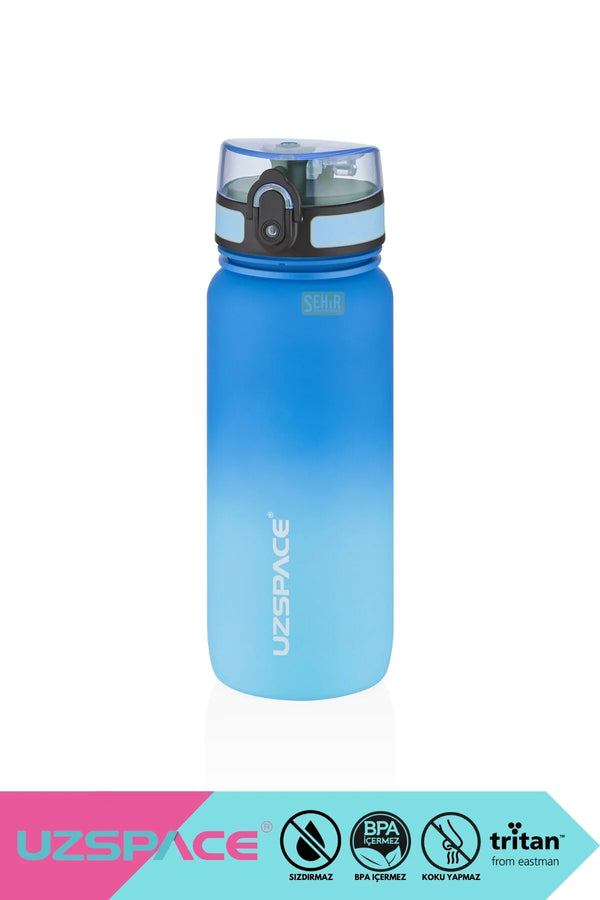 Uzspace 650ml Yeni Çift Renkli Sızdırmaz BPA İçermez Kilitlenebilir Kapaklı Motivasyonel Tritan Su Matarası
