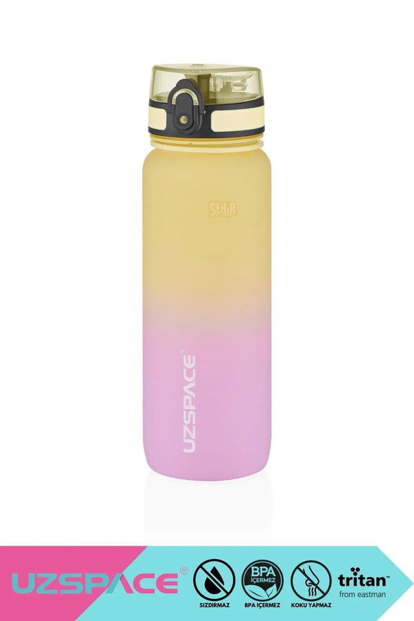 Uzspace 800ml Yeni Çift Renkli Sızdırmaz BPA İçermez Kilitlenebilir Kapaklı Motivasyonel Tritan Su Matarası