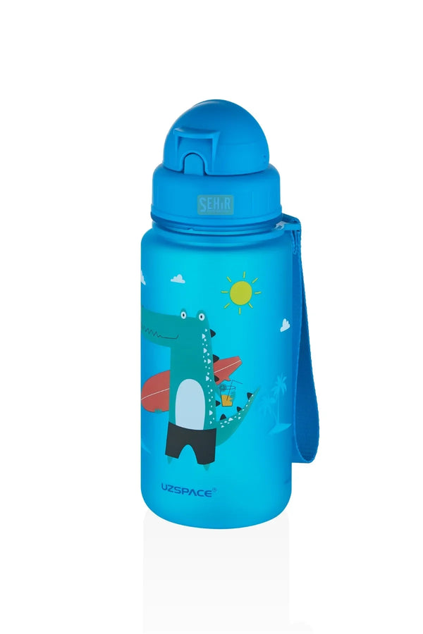 Uzspace 400 ml Yeni Koleksiyon Pipetli Sevimli Hayvanlar Desenli Tritan Çocuk Su Matarası