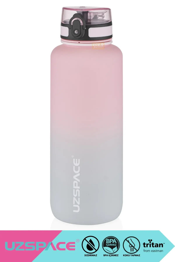 Uzspace 1500ml Yeni Çift Renkli Sızdırmaz BPA İçermez Kilitlenebilir Kapaklı Motivasyonel Tritan Su Matarası