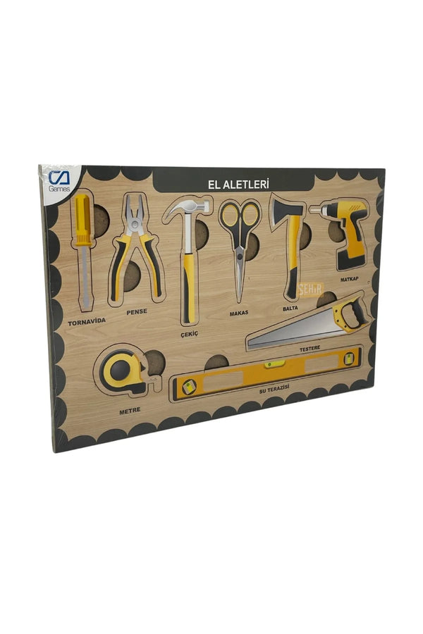CA Games El Aletleri 9 Parça 29.5x19.5cm Eğitici-Öğretici Sağlıklı Ahşap Çocuk Puzzle Yapboz Serisi