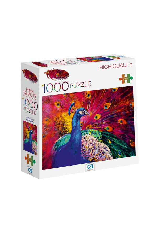 CA Games Tavus Kuşu 1000 Parça 2,2mm Kalınlık 48x68cm Profesyonel Hobi Puzzle Yapboz Serisi