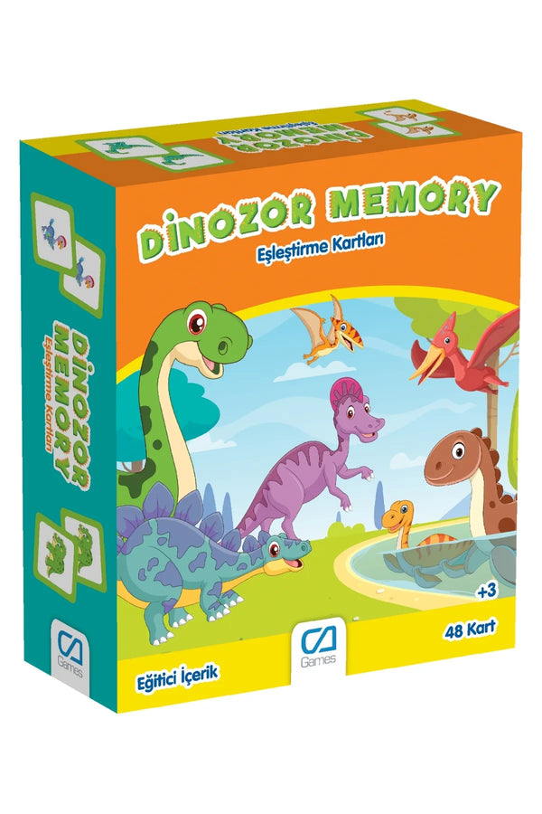 CA Games Dinozor Memory 3+ Yaş Çocuklar için 48 Kartlı Eğitici ve Eğlenceli Eşleştirme Kartları