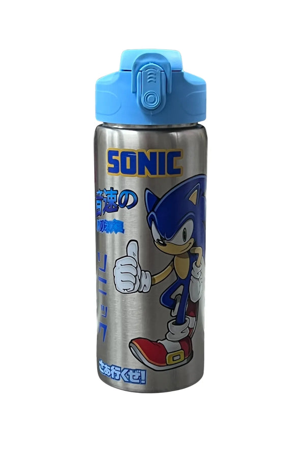 WİGGLE 600ml Sonic The Hedgehog Lisanslı Pipetli Kilitlenebilir Kapak Paslanmaz Çelik Termos Matara