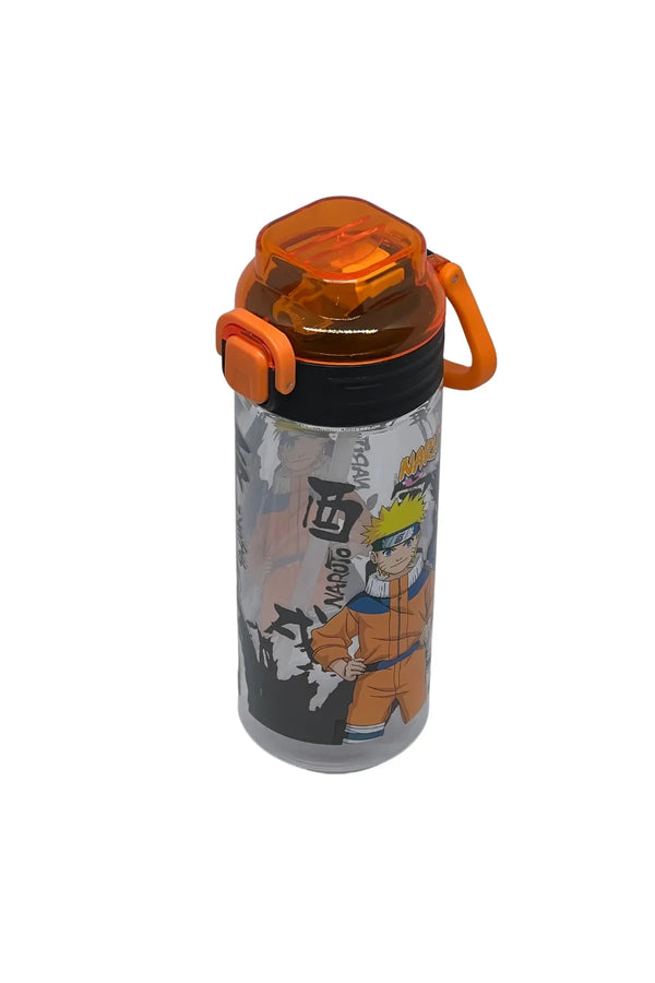 WİGGLE 500ml Naruto Yumuşak Silikon Pipetli Kulplu Kilitlenebilir Su Matarası