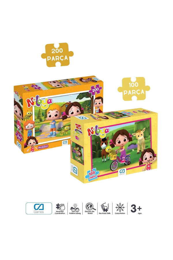 CA Games (2'Lİ SET) Niloya Lisanslı 200+100 Parça Çocuk Puzzle Yapboz Serisi