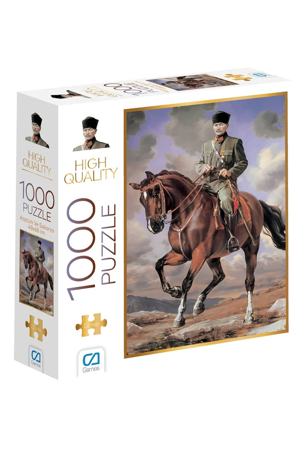 CA Games Atatürk ve Atı Sakarya 1000 Parça 2,2mm Kalınlık 48x68cm Profesyonel Hobi Puzzle Yapboz Serisi