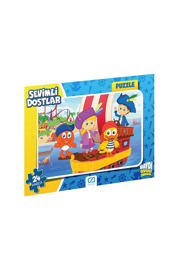CA Games Sevimli Dostlar Lisanslı 24 Parça Çerçeveli 34x24cm Çocuk Puzzle Yapboz Serisi