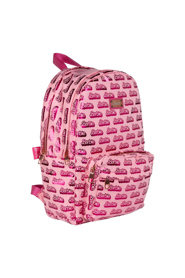 Wiggle Barbie Parlak Desenli Büyük Boy 4 Bölmeli Cepli Çocuk Okul Sırt Çantası Pembe