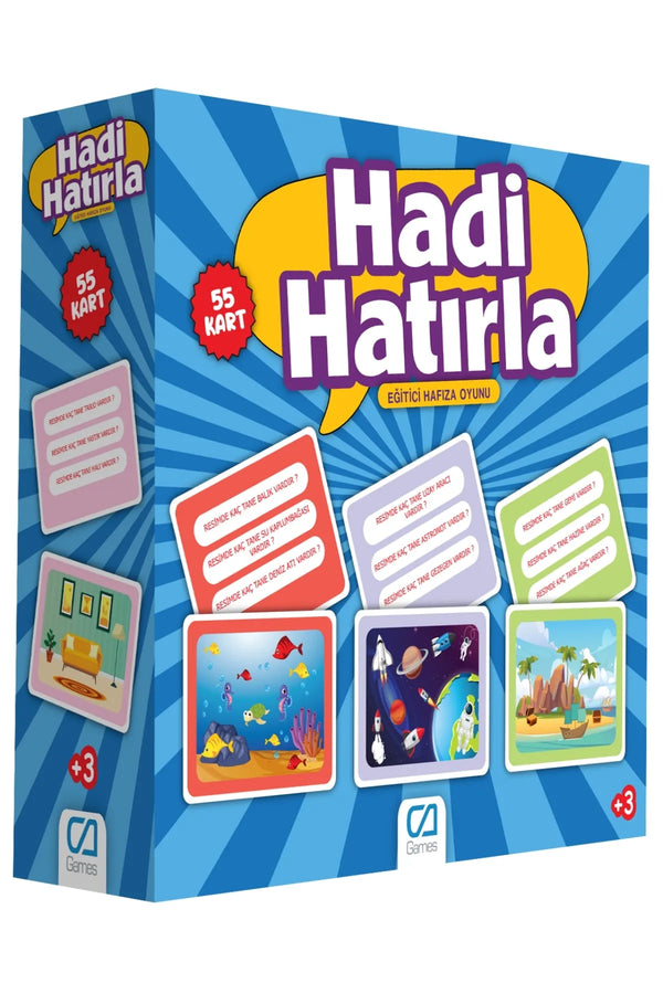 CA Games Hadi Hatırla 55 Kartlı Çok Oyunculu Eğitici Çocuk Hafıza Oyun Kartları