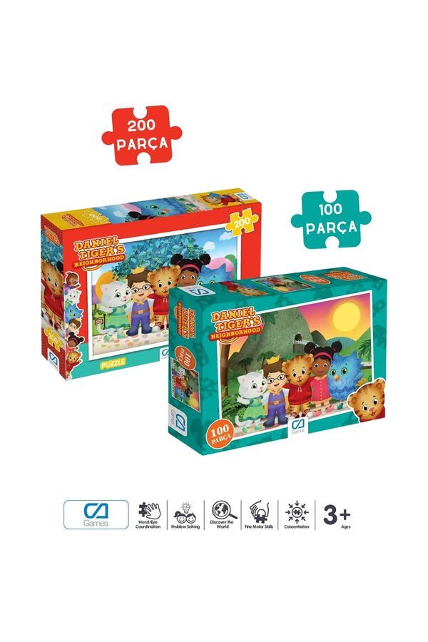 CA Games (2'Lİ SET) Daniel Tiger's Lisanslı 200 - 100 Parça Çocuk Puzzle Yapboz Serisi