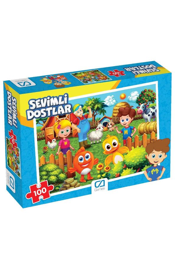 CA Games Sevimli Dostlar Lisanslı 100 Parça 34x24cm Çocuk Puzzle Yapboz Serisi