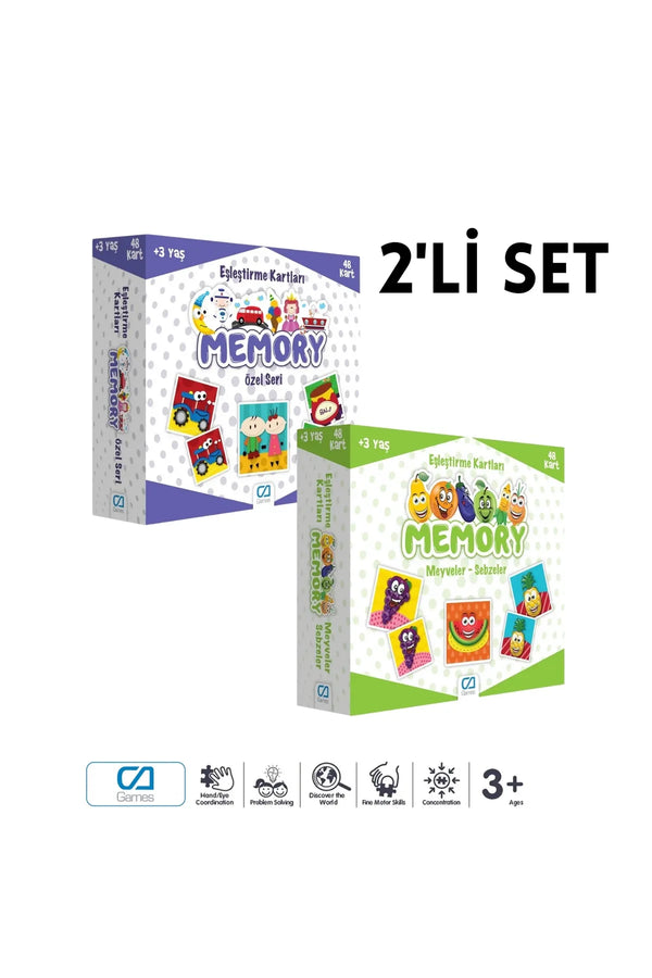 CA Games (2'Li SET) Meyve Sebzeler-Özel Seri Eğitici Memory Çocuk Eşleştirme Hafıza Oyun Kartları