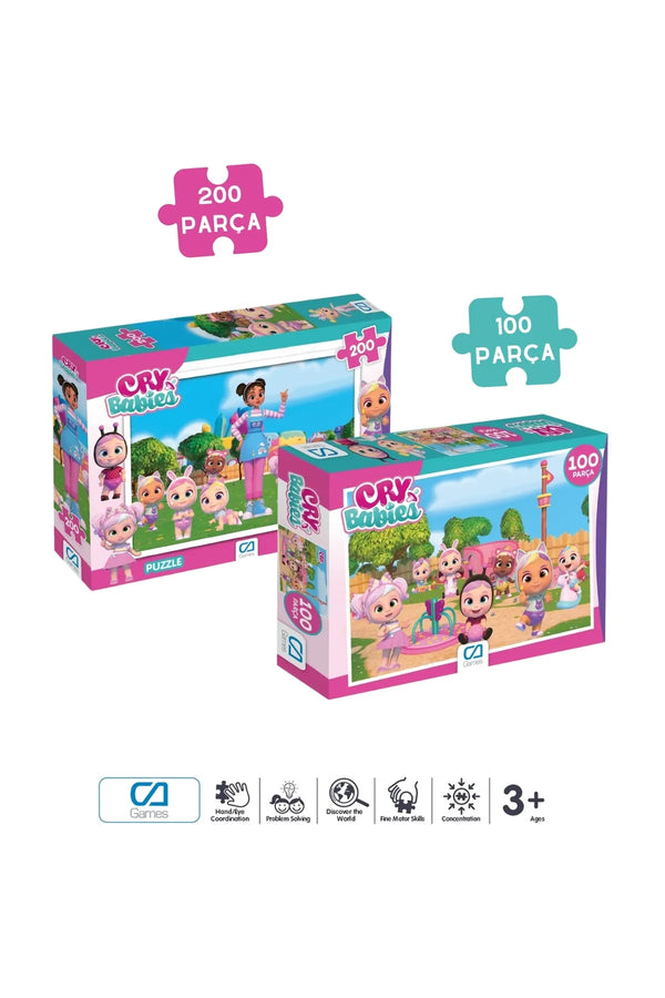 CA Games (2'Lİ SET) Cry Babies Lisanslı 200 - 100 Parça Çocuk Puzzle Yapboz Serisi