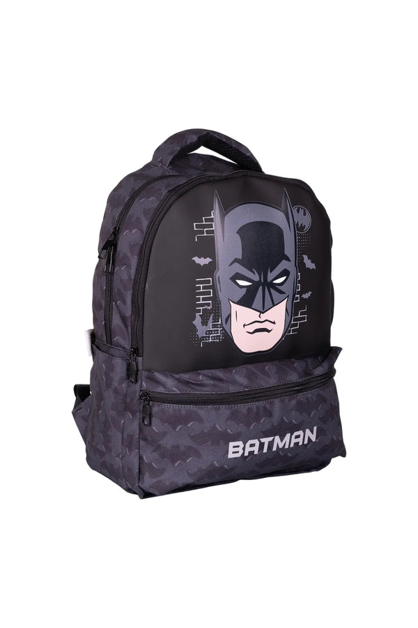 WİGGLE Batman Büyük Boy 3 Bölmeli Mini Cepli Çocuk Okul Sırt Çantası Siyah