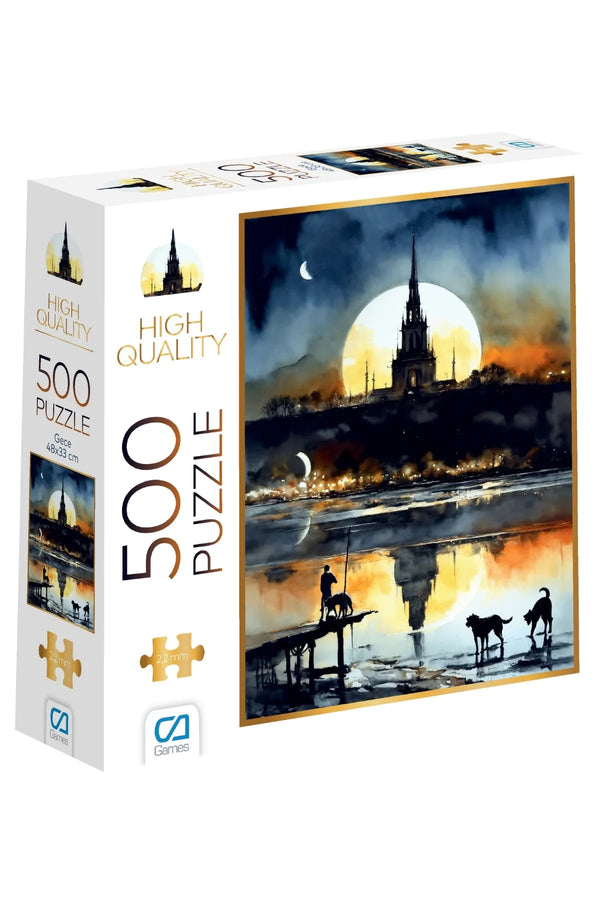 CA Games Gece 500 Parça 2,2mm Kalınlık 33x48cm Profesyonel Hobi Puzzle Yapboz Serisi