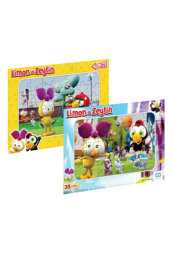 CA Games (2'Li Set) CA Games Limon İle Zeytin Lisanslı 35 Parça Çerçeveli 34x24cm Çocuk Puzzle Yapboz Serisi