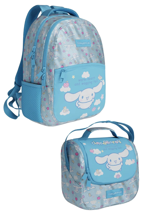 WİGGLE Cinnamoroll Lisanslı Yeni Koleksiyon Premium 2'li Okul Seti Sırt Çantası-Beslenme Çantası