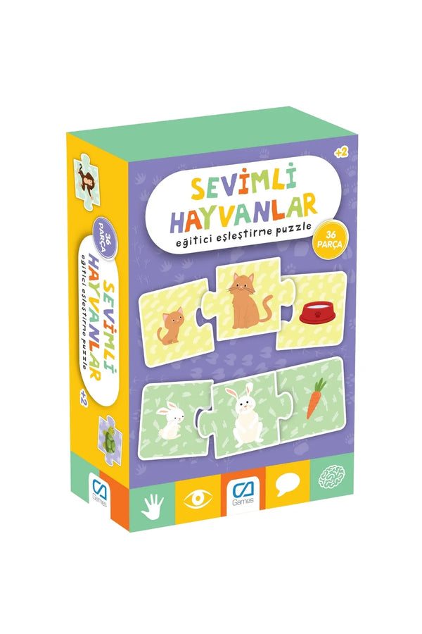 CA Games Sevimli Hayvanlar 2+ Yaş Çocukları için 36 Parçalı Eğitici Eşleştirme Yapboz-Puzzle Oyunu