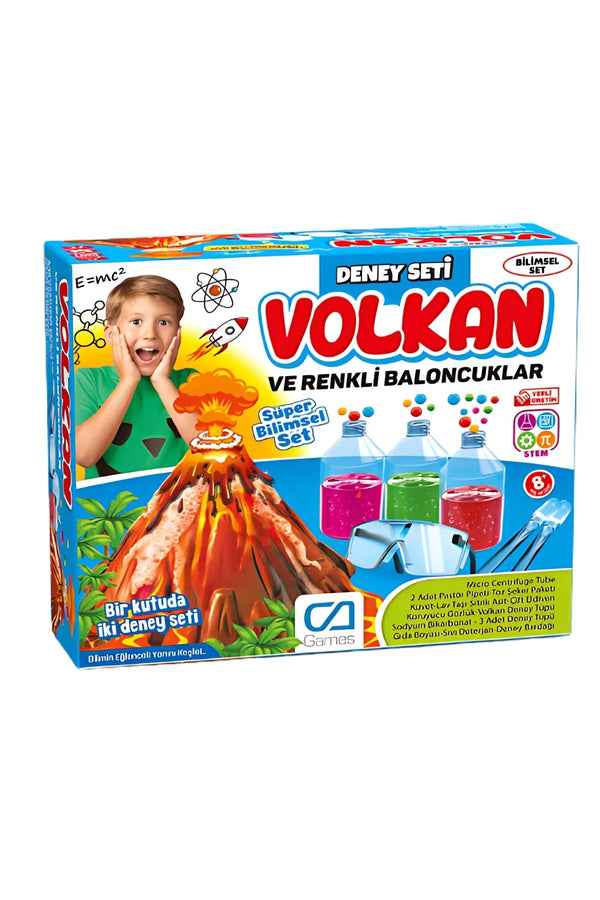 CA Games Volkan ve Renkli Baloncuklar 8+ Yaş Çocuklar için Eğlenceli Eğitici Bilimsel Deney Seti