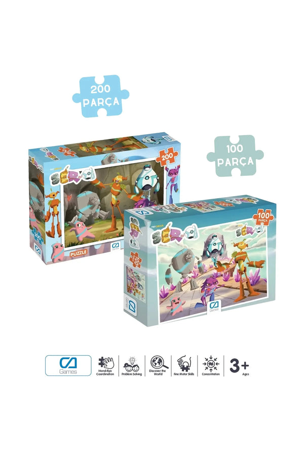CA Games (2'Lİ SET) SER-A Lisanslı 200 - 100 Parça Çocuk Puzzle Yapboz Serisi