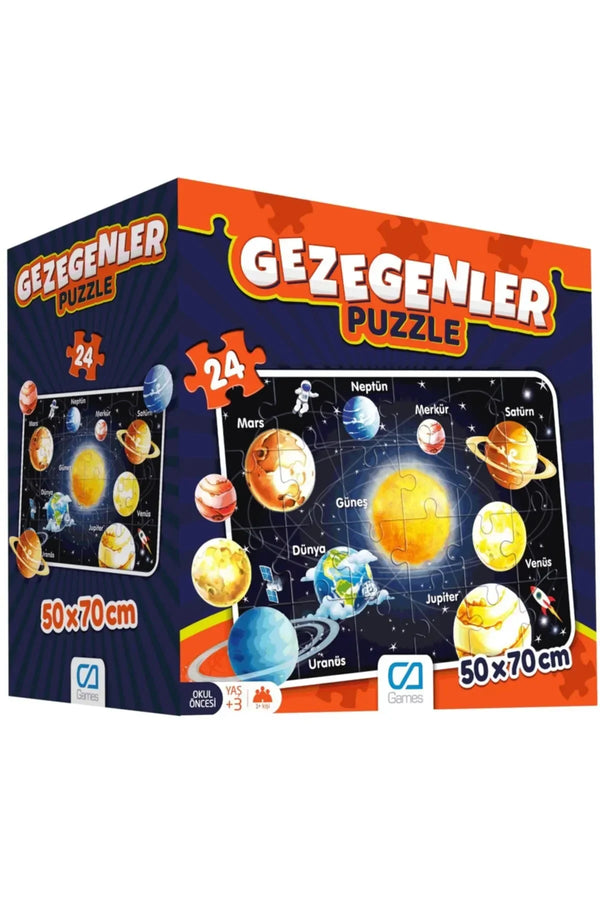 CA Games Gezegenler 24 Parça 50x70cm Çocuk Yer-Zemin Puzzle Yapboz Serisi