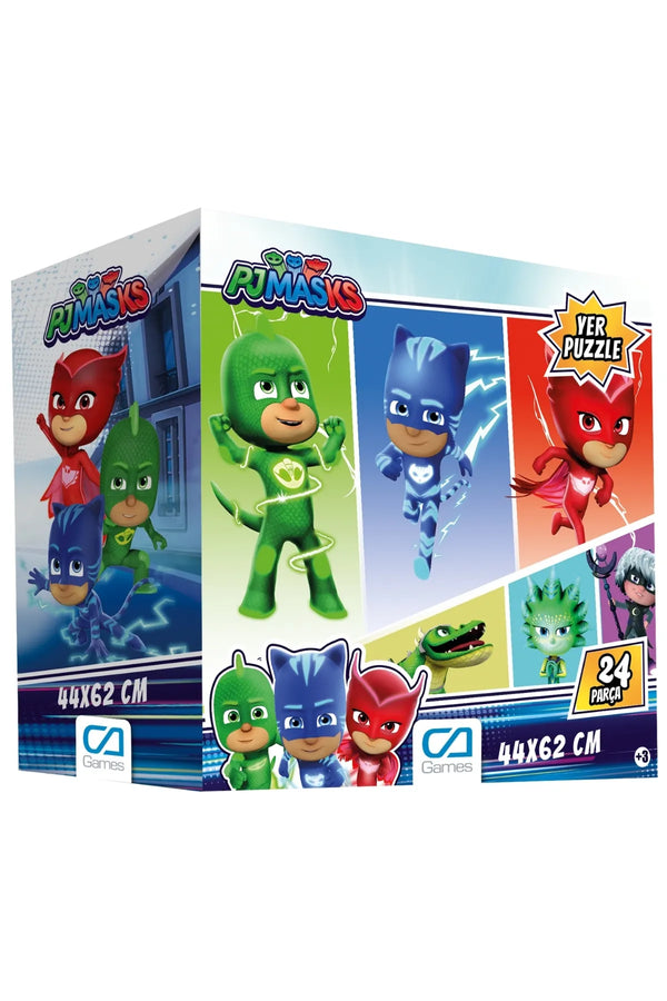 CA Games PJ Masks : Pijamaskeliler Lisanslı 24 Parça 50x70cm Çocuk Yer-Zemin Puzzle Yapboz Serisi