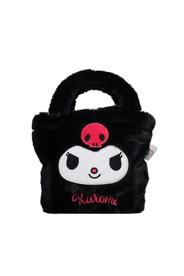 WİGGLE Wiggle Kuromi Yumuşak Peluş Tüylü Tek Bölmeli Mıknatıslı Çocuk El Çantası