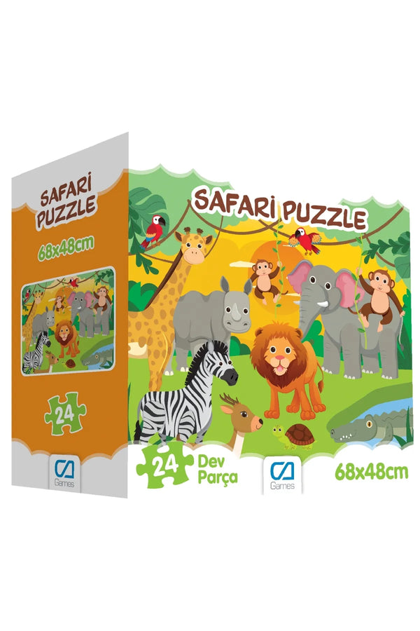 CA Games Safari 24 Parça 50x70cm Çocuk Yer-Zemin Puzzle Yapboz Serisi