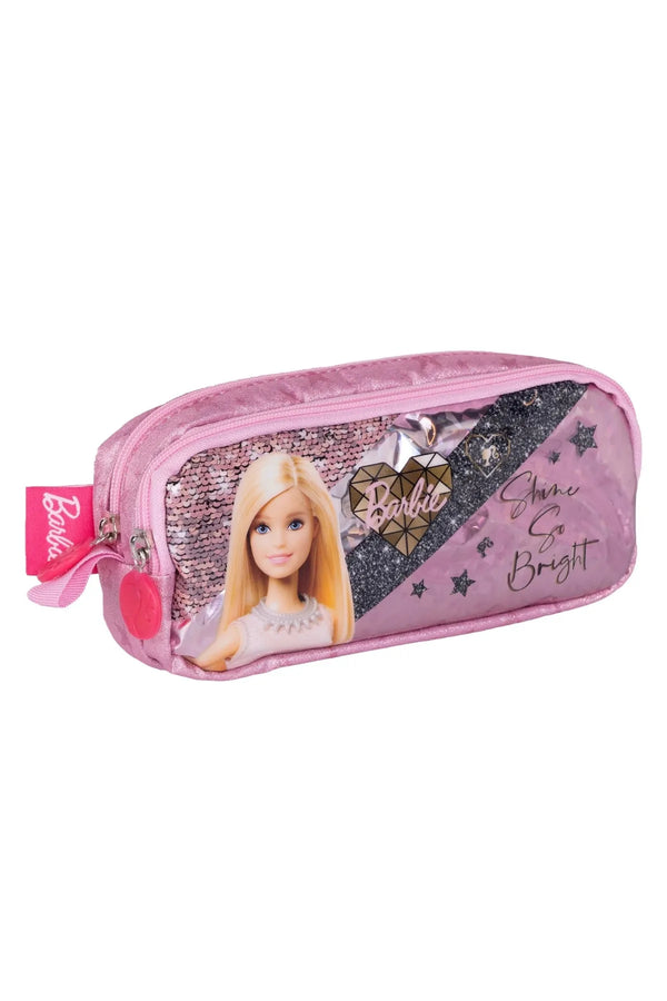 Barbie Wiggle Barbie Okul Kalem Kutusu Çift Bölmeli Çocuk Bez Kalem Çantası Pudra Pembe