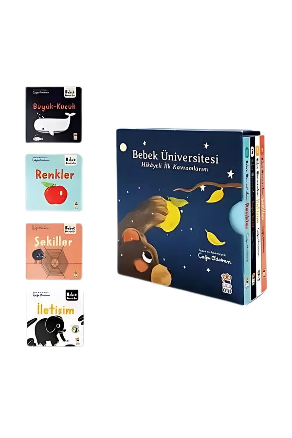 Sincap Kitap Bebek Üniversitesi Hikayeli İlk Kavramlarım Set (Büyük-Küçük-Renkler-Şekiller-İletişim)