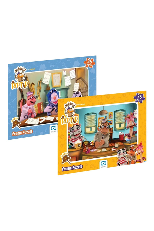 CA Games (2'Li Set) CA Games Dedektif Reptır Lisanslı 35 Parça Çerçeveli 34x24cm Çocuk Puzzle Yapboz Serisi