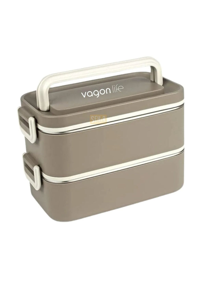 2000ml Lunchbox 2 Katlı 3 Bölmeli Mini Kaseli Yemek Kutusu - Şehir Online Mağazacılık