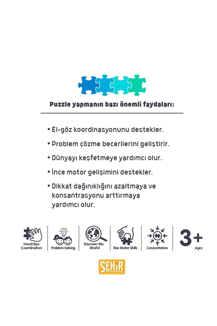 2'li Set İş Makinaları ve El Aleti Ahşap Çocuk Puzzle Yapboz - Şehir Online Mağazacılık