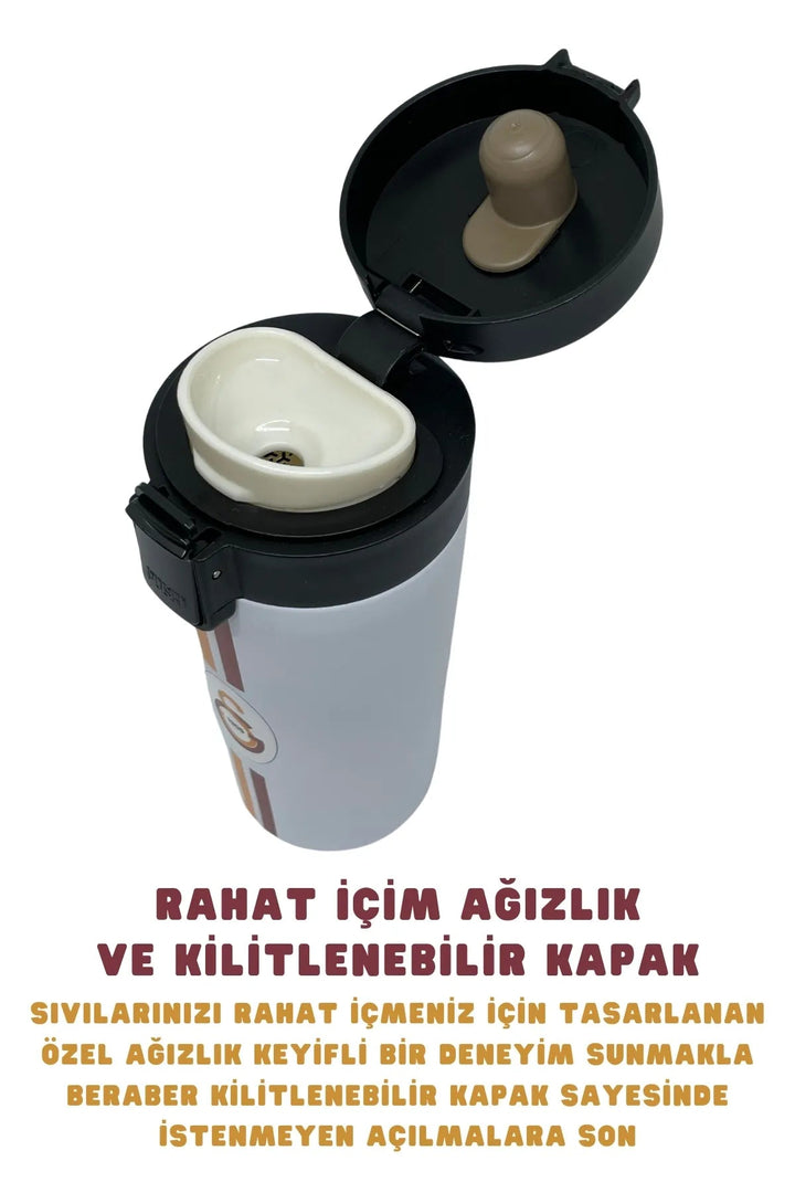 400ml Çift Katlı Paslanmaz Çelik Galatasaraylı Termos Mug - Şehir Online Mağazacılık