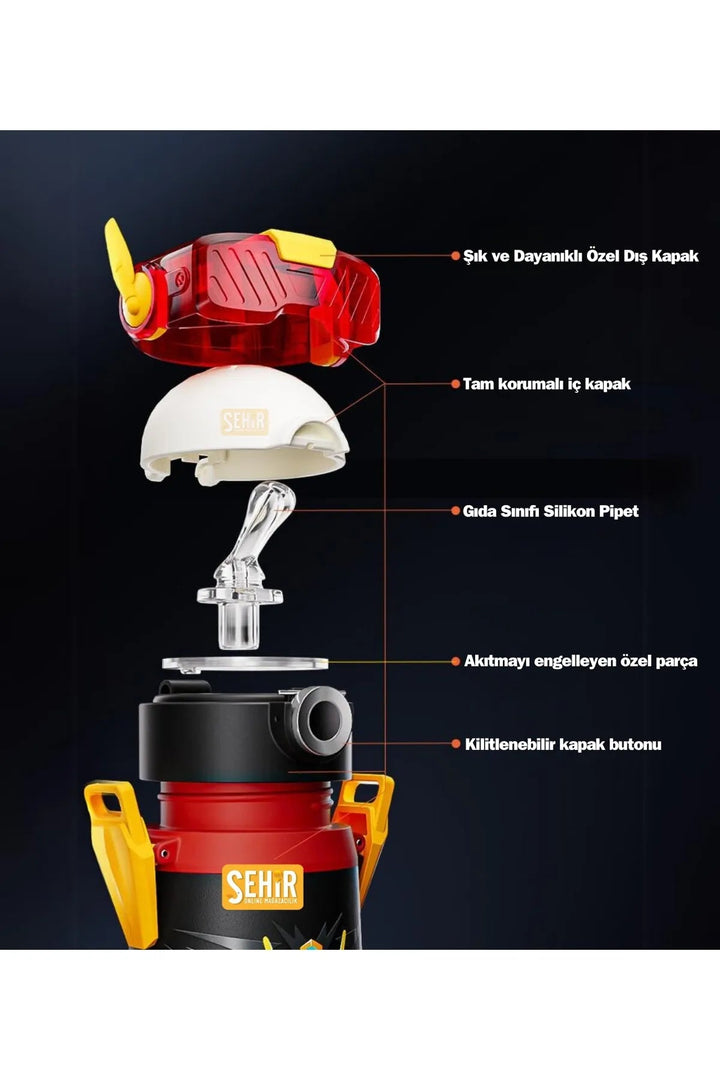 500ml Robot Temalı Paslanmaz Çelik Çocuk Termos - Şehir Online Mağazacılık