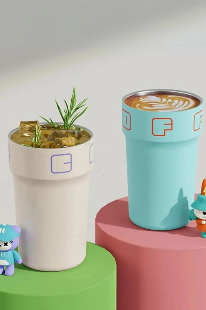 550ml LED Sıcaklık Göstergeli Paslanmaz Çelik Akıllı Termos Mug - Şehir Online Mağazacılık