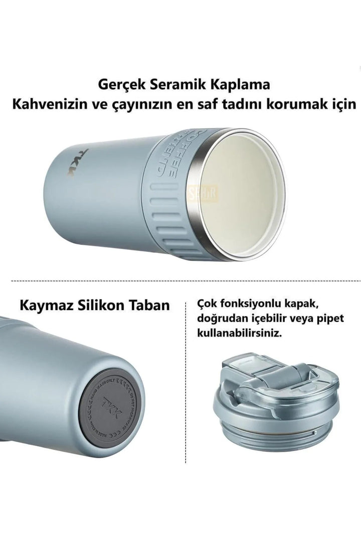 630ml Paslanmaz Çelik Termos Kahve Mug - Şehir Online Mağazacılık