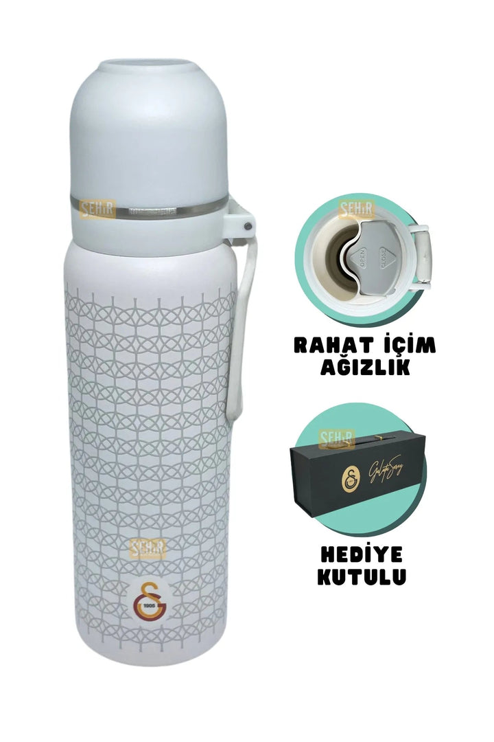 650ml Lisanslı Çift Katlı Paslanmaz Çelik Galatasaraylı Termos - Şehir Online Mağazacılık