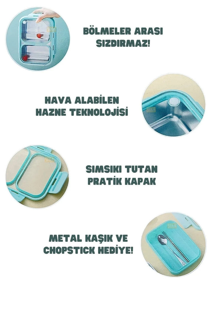 700ml Lunchbox Tek Katlı 2 Bölmeli Yemek Kutusu - Şehir Online Mağazacılık