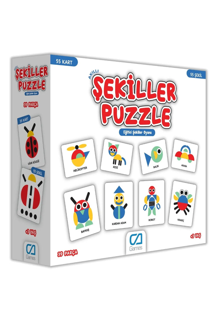Akıllı Şekiller Puzzle 55 Kartlı 39 Parçalı Eğitici Çocuk Puzzle-Yapboz Serisi - Şehir Online Mağazacılık