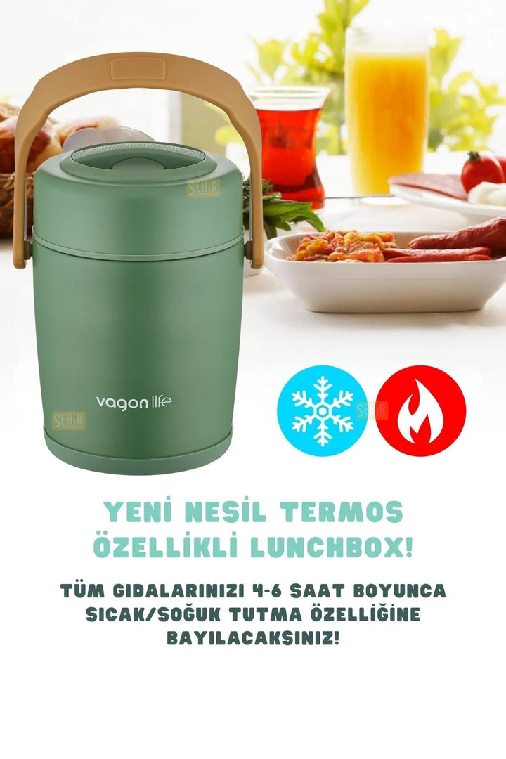 Bento 1600ml Lunchbox 2 Kaseli Termos Özellikli Yemek Kutusu - Şehir Online Mağazacılık