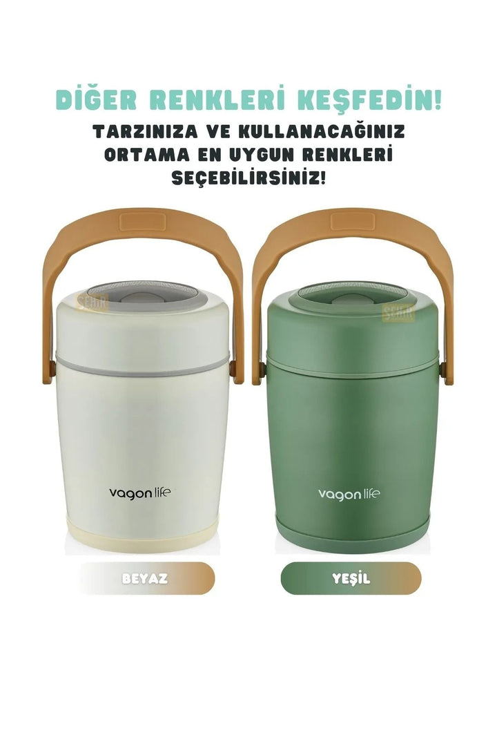 Bento 1600ml Lunchbox 2 Kaseli Termos Özellikli Yemek Kutusu - Şehir Online Mağazacılık